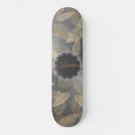 Skate Penas Chic na Prata Sleek Personalizadas