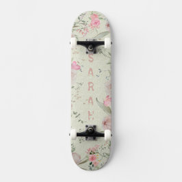 Skate Peônia & Borboletas Estética Sábia