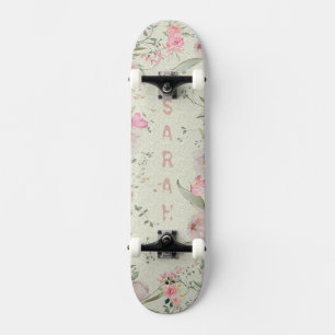 Skate Peônia & Borboletas Estética Sábia