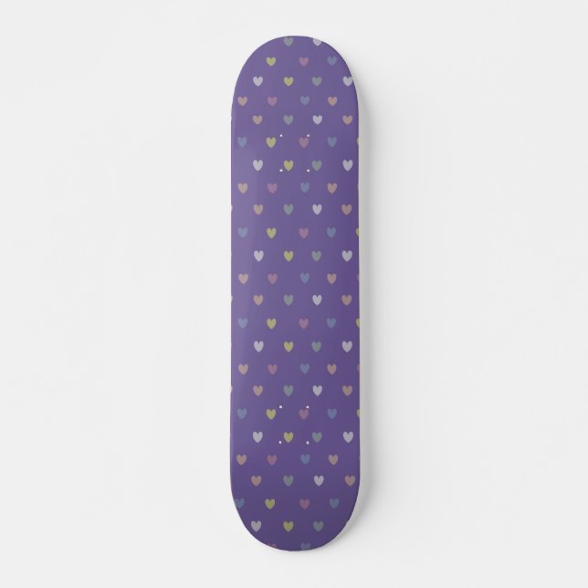 Skate Pequenos corações de polca em roxo ultra violeta (Frente)