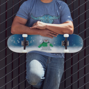 Skate Personagem adorável de boneco de neve de Natal do