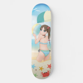 Skate Personagens de desenho animados de anime na praia