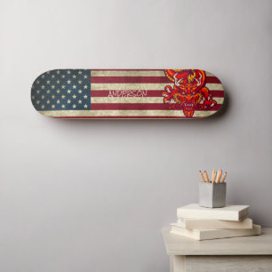 skate personalizado de dragões da Ásia Vermelha Am