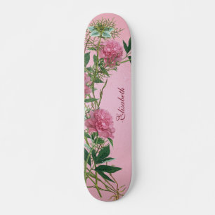 Skate Personalizado floral rústico peônia tema personali