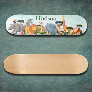 skate personalizado infantil animais da selva Safa
