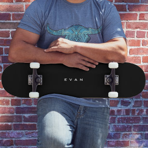 Skate Personalizado Minimalista Preto