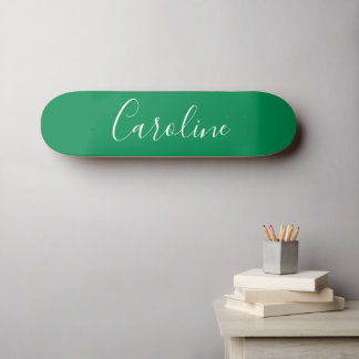 Skate Personalizar Caligrafia Chic Nome Kelly Green