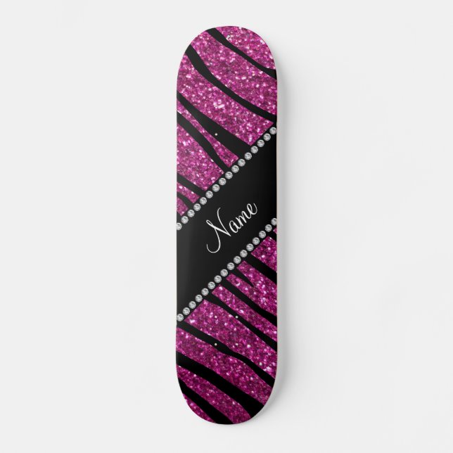 Skate Personalizar listras de zebra cor-de-rosa (Frente)