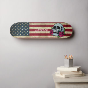 Skate Personalized American Skull
