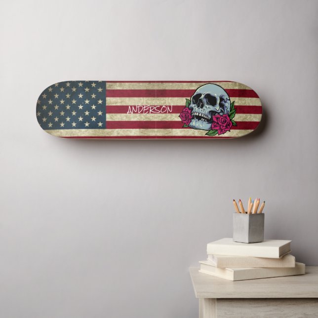 Skate Personalized American Skull (Arte de parede (Horz))
