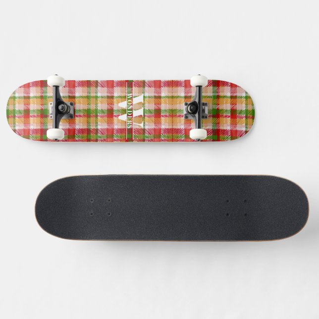 Skate Personalized Vintage Tartan Plaid Print (Horz)