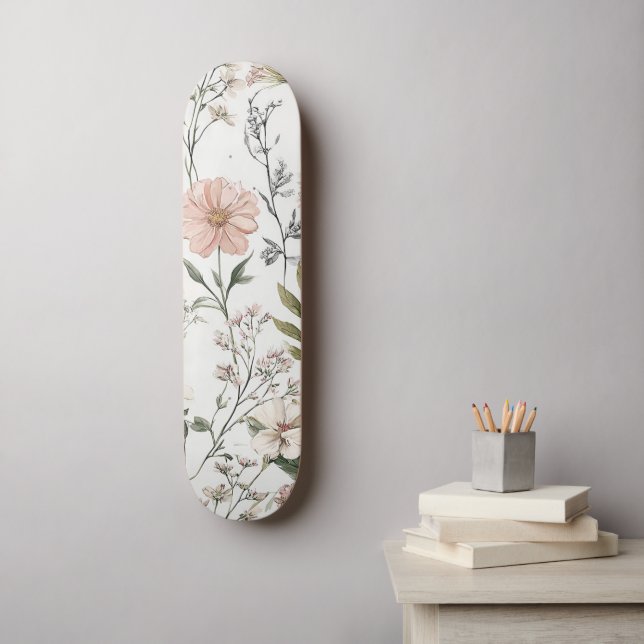 Skate Pétalas Serenas (Arte de parede)