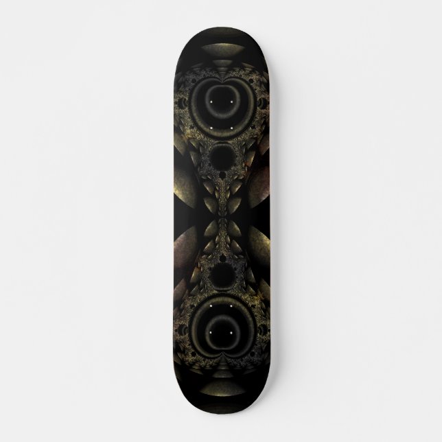 Skate Pincel Fractal Grunge Preto (Frente)