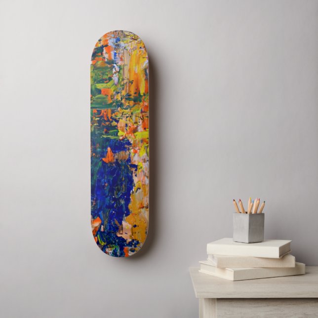 Skate Pinceladas de Cores Abstratas da Paleta do Artista (Arte de parede)