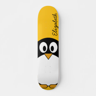 Skate Pinguim bonito e moderno dos desenhos animados