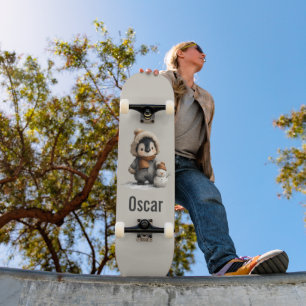 Skate Pinguim de Inverno com Desenho de Boneco de Neve
