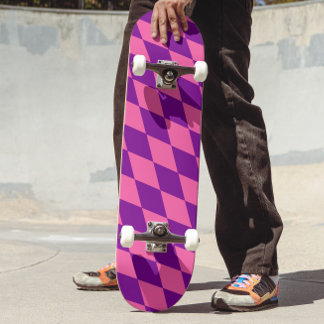 Skate Pink and Purple Harlequin Checkered Design 