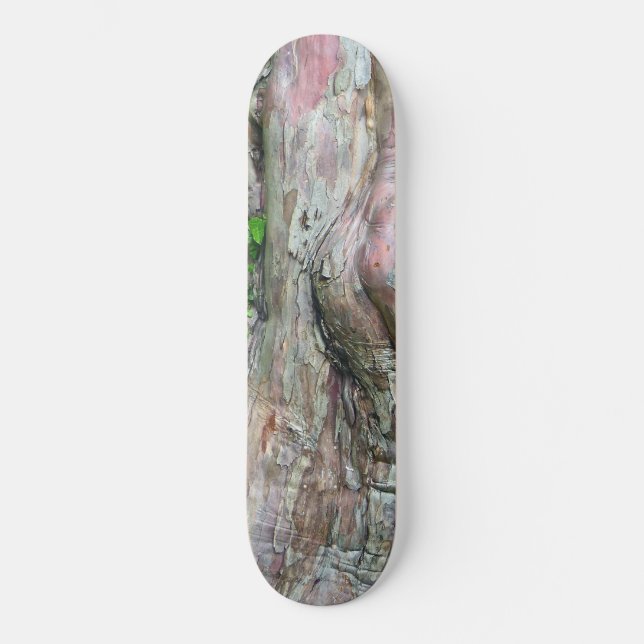 SKATE "PINK & CINZA MOTALIZADO COM O DESIGN ABSTRATO DA  (Frente)
