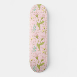 Skate Pink Flowers Green Leaves Floral Garden Spring