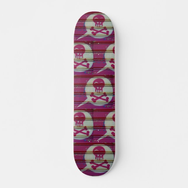 Skate Pink skull skateboard. (Frente)