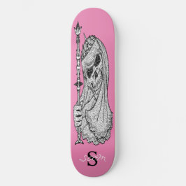 skate Pink SMILING GIRLY Skull