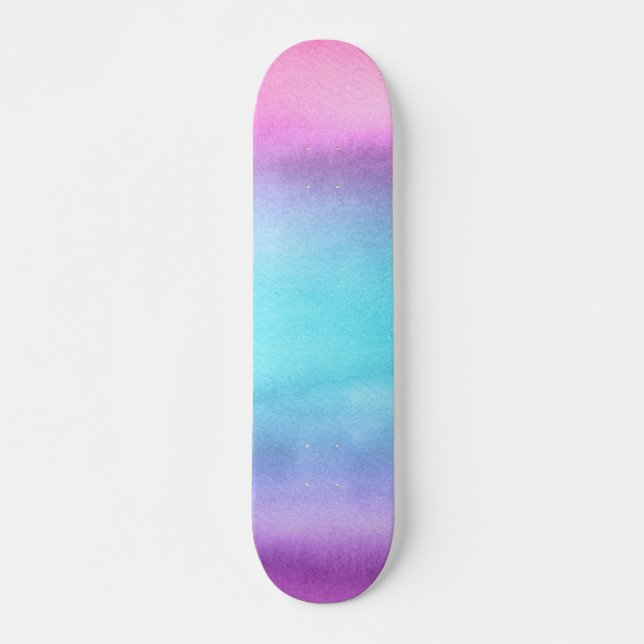Skate Pink Teal Purple Watercolor (Frente)