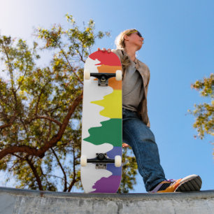 Skate Pintor orgulho gay Rainbow com Sinalizador