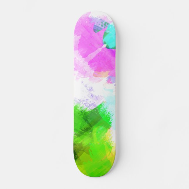 Skate pintura a aquarela abstrato (Frente)