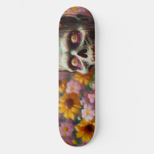 Skate Pintura a óleo de Zombie no Dia das Bruxas de Flor
