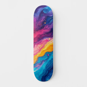Skate Pintura Abstrata Fogo & Gelo
