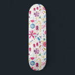 Skate Pintura Botânica De Flores Selvagens De Aquarela<br><div class="desc">Uma bonito pintura aquosa moderna de flores e folhas em cores ricas do outono espalhada sobre fundo branco.</div>