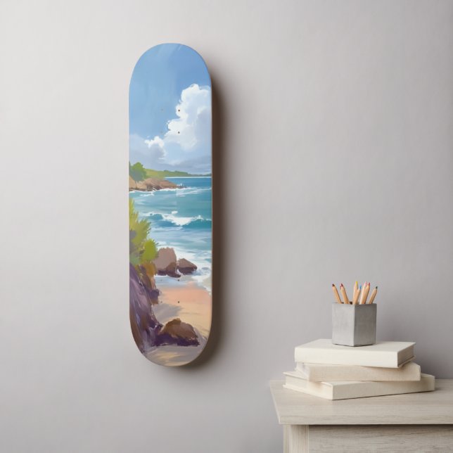 Skate Pintura da Baía da Praia do Cabo Cod Oceano (Arte de parede)