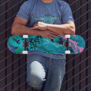 Skate Pintura de Abstrato de Preto-Rosa Teto