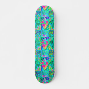 Skate Pintura de Colcha de Jardim com Hortênsia e Azuis