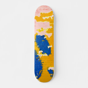 Skate Pintura de descasque de Rosas claro azul-amarelo-a