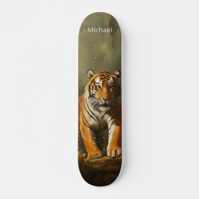 Skate Pintura De Um Tigre (Frente)