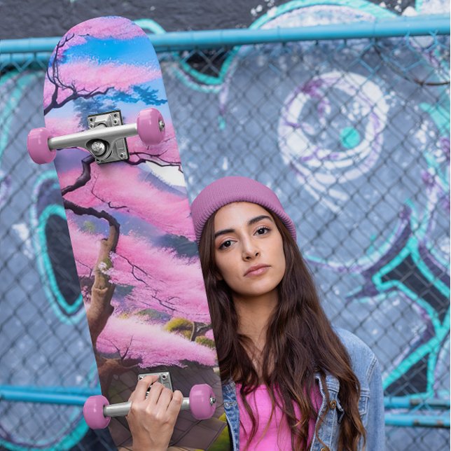 Skate Pintura De Uma Árvore De Flor De Cereja (Criador carregado)