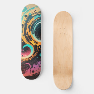 Skate Pintura digital circular colorida