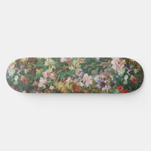 Skate Pintura floral de flores coloridas vintage bonitas