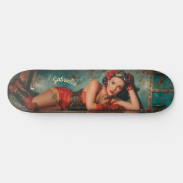 Skate Pintura retro-futurística em forma de véu