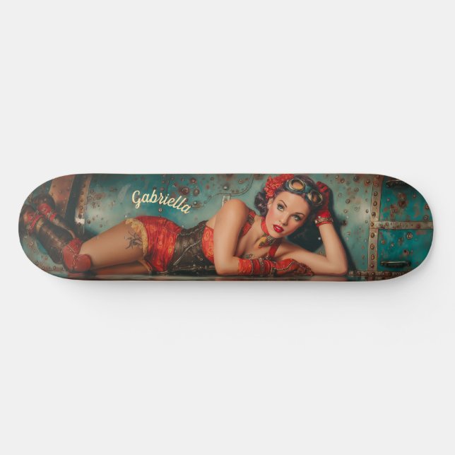 Skate Pintura retro-futurística em forma de véu (Horz)