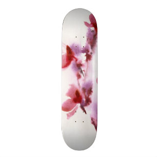 Skate Pinturas florais abstratas 3 da aguarela