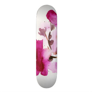 Skate Pinturas florais abstratas 4 da aguarela