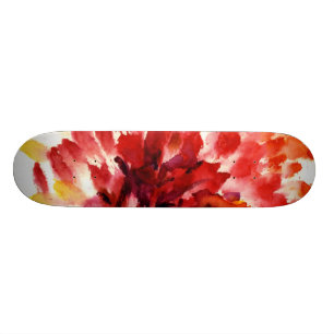 Skate Pinturas florais abstratas 5 da aguarela