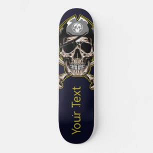Skate   Pirata Personalizada do Crânio Negro
