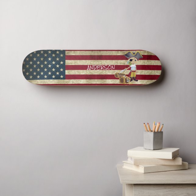 skate Pirate BOY Personalizado Americano (Arte de parede (Horz))