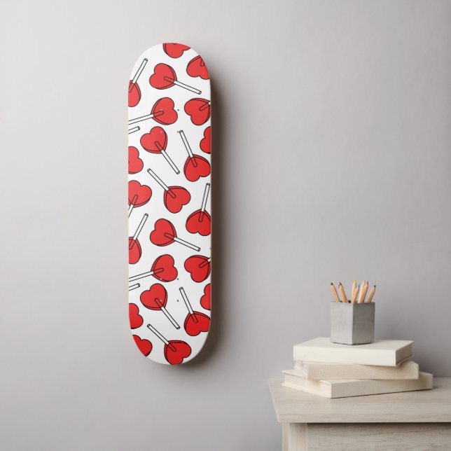 Skate Pirulitos Vermelhos, Pirulitos em Forma de Coração (Arte de parede)