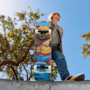 Skate Piscina Vintage de Verão do Urso Selvagem