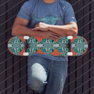 Skate Pista de Turquesa Laranja
