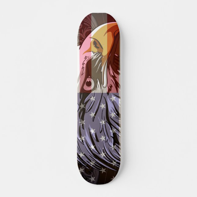 Skate PixDezines bald eagle/bandeira americana (Frente)